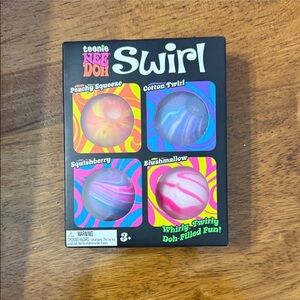 Teenie Nee Doh Swirl Doh-Filled Squeeze Balls - Pink, Blue, Yellow, Purple